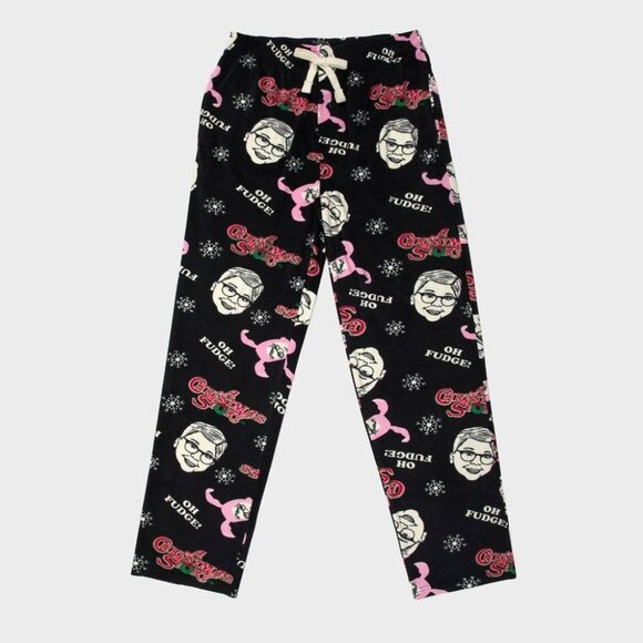 Men's A Christmas Story Fleece Pajama Pants, Black, Size L, NWT - Picture 1 of 3